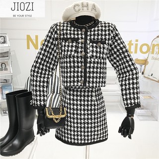 [Hàng có sẳn] Set dạ tweed JIOZI thời trang Hàn Quốc D03