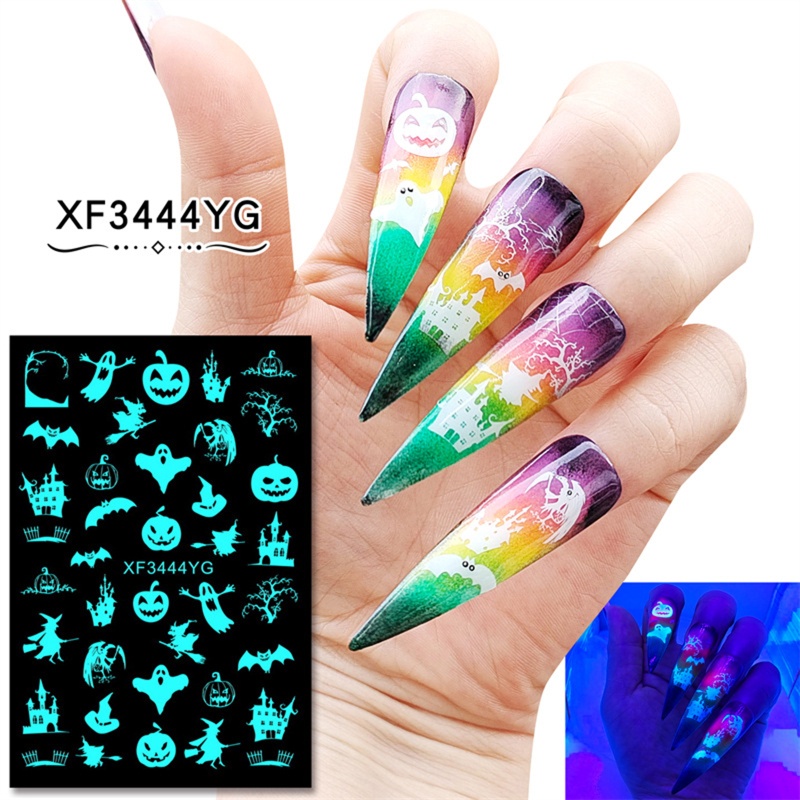 Sa Miếng Dán Móng Dạ Quang Phát Sáng Trong Đêm Halloween