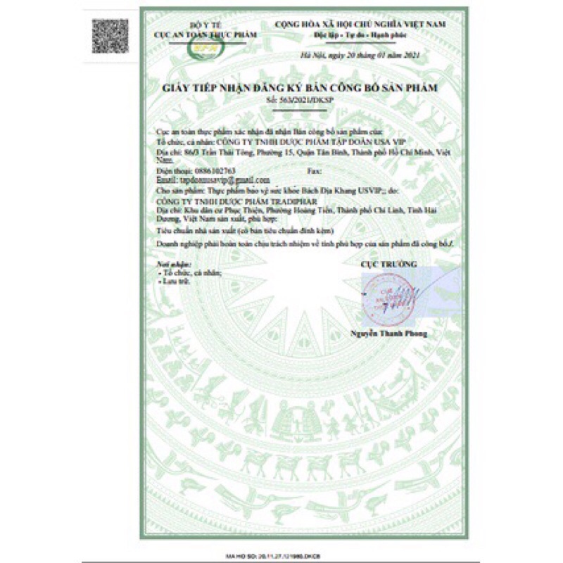 Xuyên Tâm Liên - Bách Địa Khang USVIP hỗ trợ giảm ho, đau đầu, sổ mũi lọ 30 viên