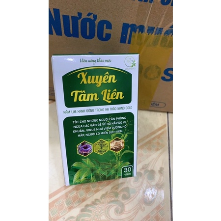 Viên uống thảo mộc Xuyên Tâm Liên - Nấm lim xanh đông trùng hạ thảo Nano Gold