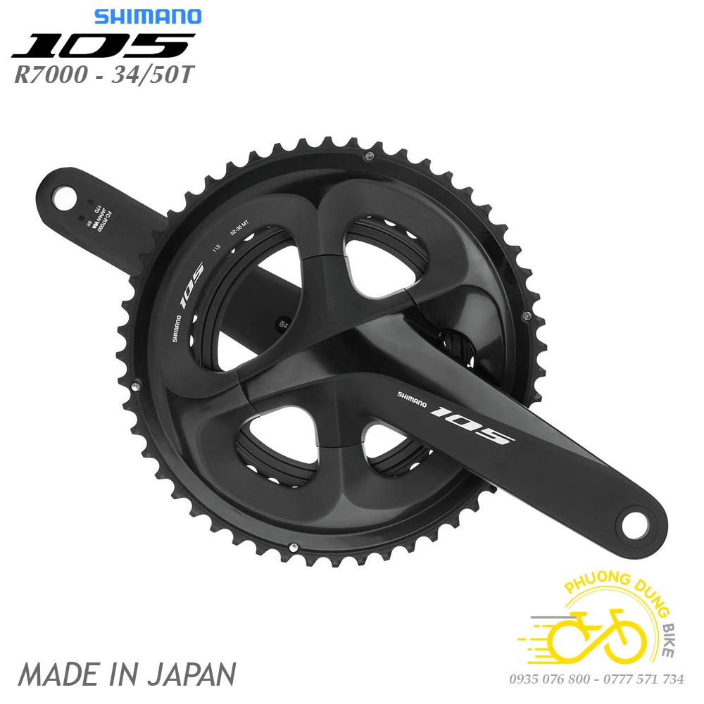 Đùi đĩa  rỗng xe đạp SHIMANO 105 R7000 34-50T - Hàng chính hãng