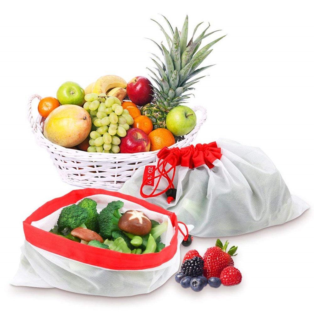 Set 12 Túi Đựng Rau Củ Quả Có Thể Giặt Sạch Tiện Dụng Cho Nhà Bếp