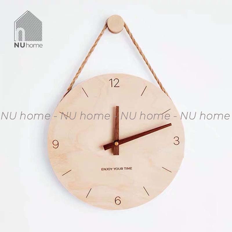 nuhome.vn | Đồng hồ gỗ treo tường phong cách tối giản 🎏 FREESHIP🎏sản phẩm đầy đủ pin, dây móc treo