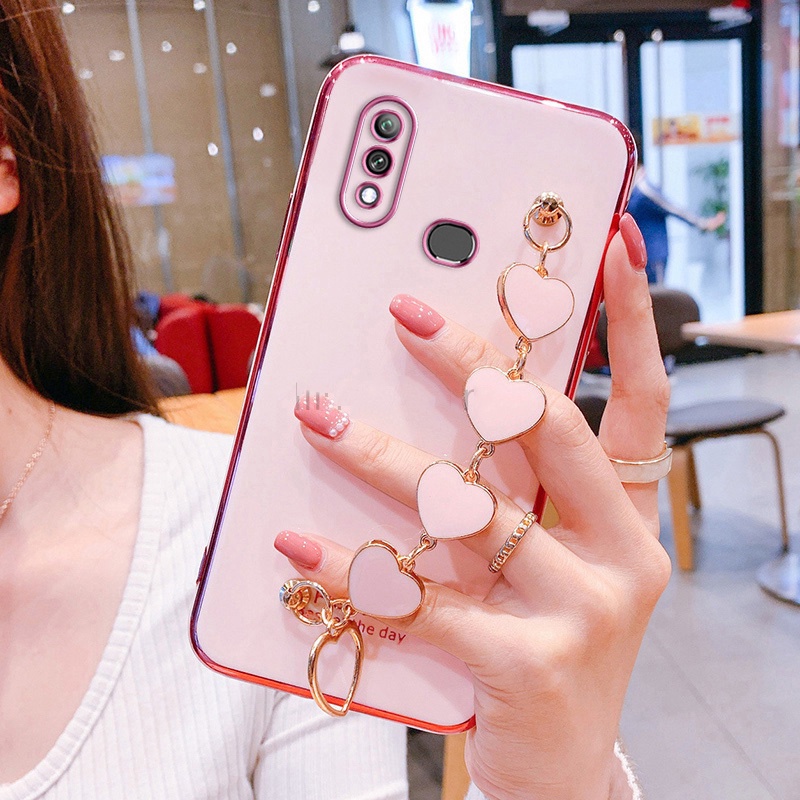 Ốp Điện Thoại Silicone Mềm Có Vòng Tay Cho Samsung A42 5G A6 Plus A8 Plus A70 A70S A7 A8 A5 2018 A70E A81 A91 A02