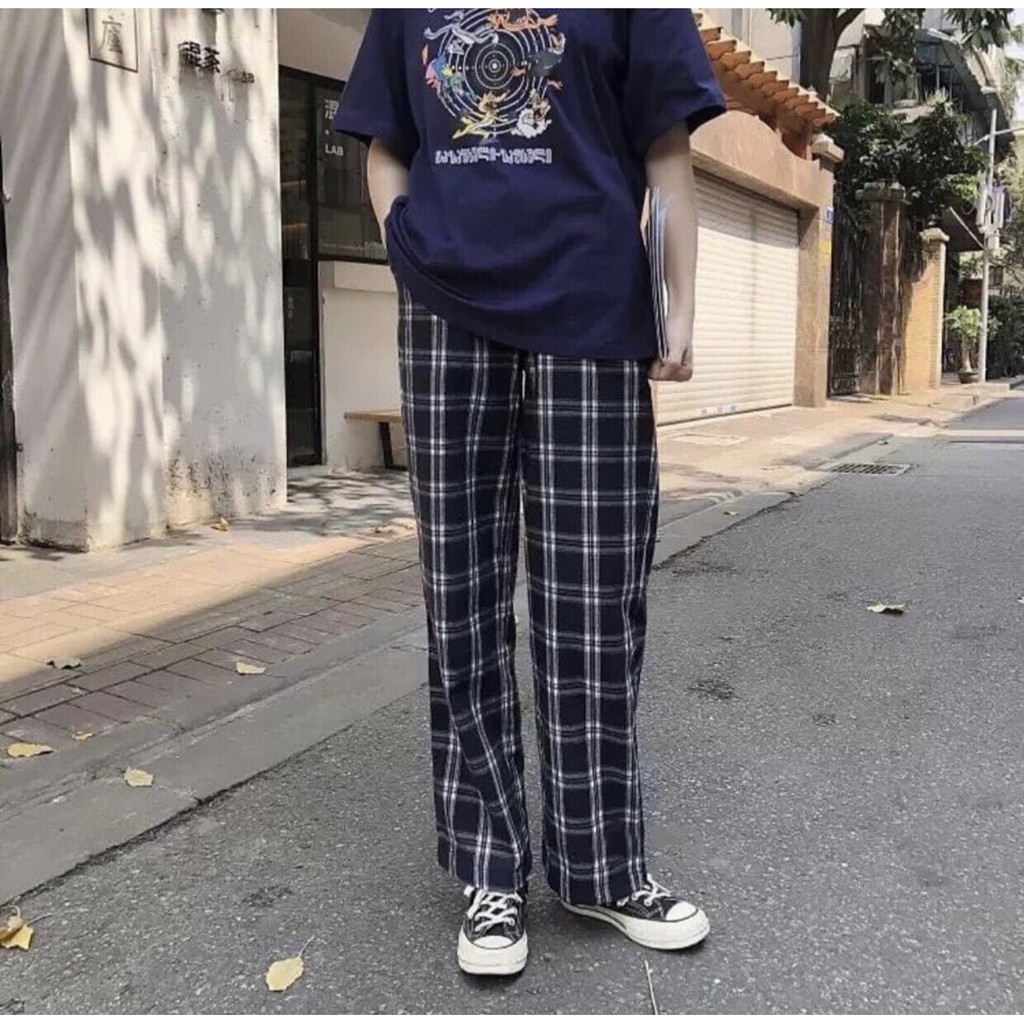 Quần CARO ỐNG RỘNG C_24_2526 Ulzzang Unisex 1hitshop