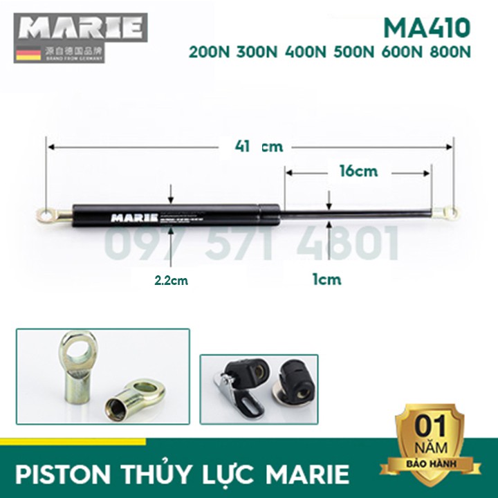 Piston tay thủy lực MARIE MA410 400N piston thủy lực giàn máy, giá khung xe lưu động lực đẩy 40Kg BH 2 năm sử dụng