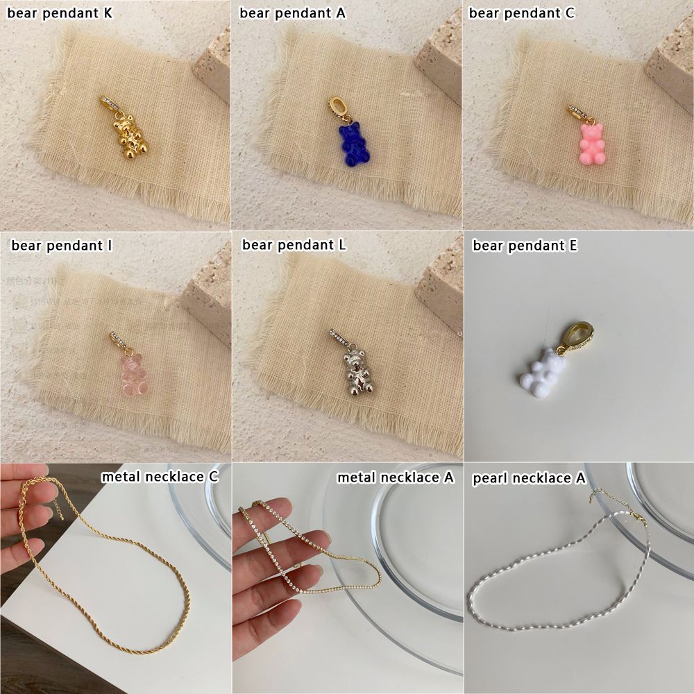 Mặt dây chuyền/ vòng cổ mặt hình chú gấu đính đá zircon dễ thương nhiều màu thời trang cho nữ