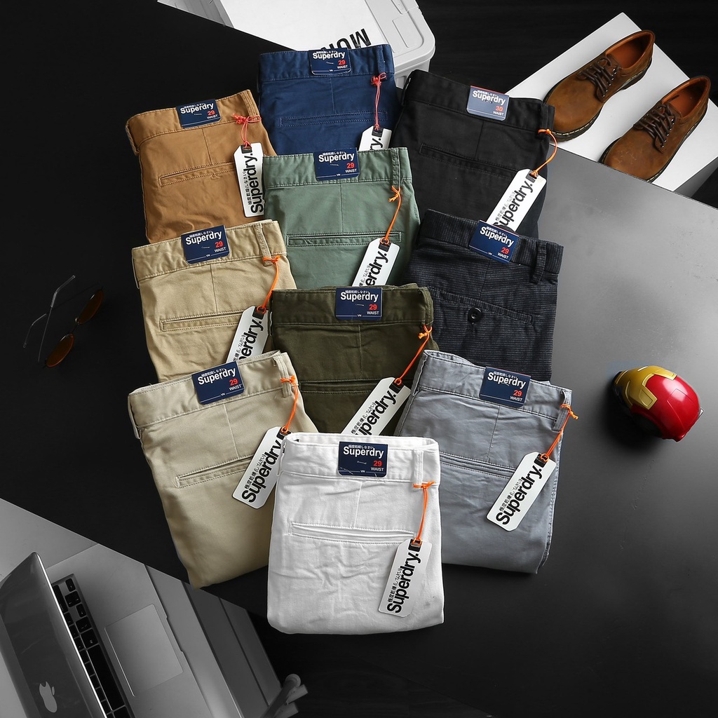 Quần Short Kaki Nam SuperDry chất vải Cao Cấp DV Nhẹ Mát - Hàng Xuất Xịn 6 Màu
