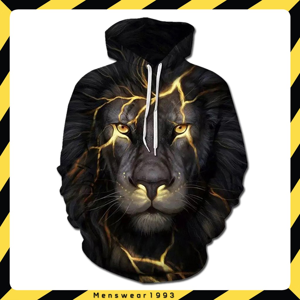 [FREE SHIP+ Ảnh thật] Áo Sư tử đen 3D cực ngầu. hoodie, Áo có mũ - Áo khoác nỉ