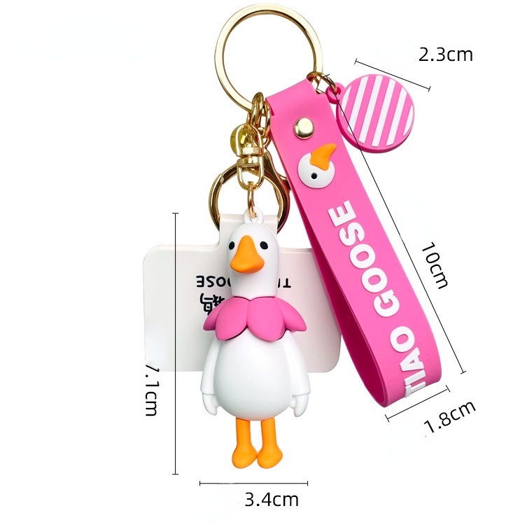 Móc Khóa Hình Ngỗng Hoạt Hình Dễ Thương Độc Đáo Trang Trí Ba Lô / Túi Xách