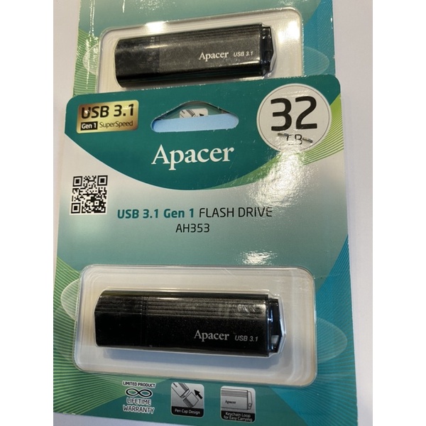 Usb Apacer 3.1 Gen 1 AH353 32GB màu đen.