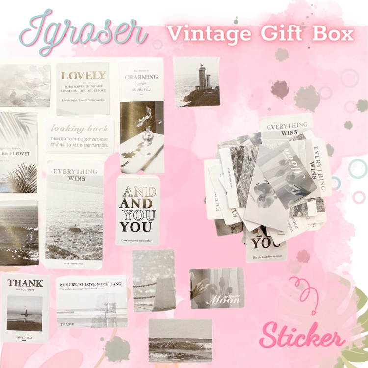 ⚡ Nhãn dán trang trí Vintage - Set 05 Pcs Mẫu ngẫu nhiên theo phân loại