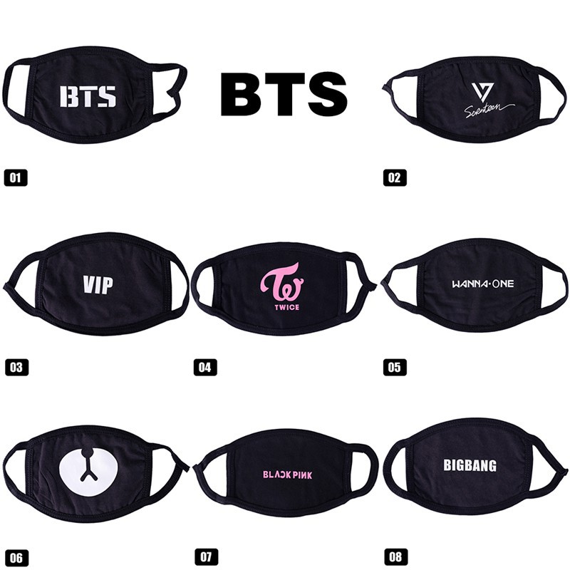 Khẩu trang in tên các thành viên nhóm nhạc KPOP BTS cho người hâm mộ | BigBuy360 - bigbuy360.vn