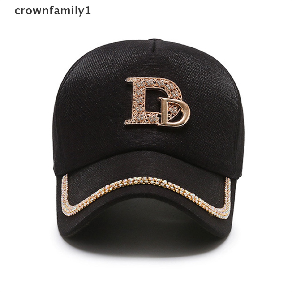 Mũ Lưỡi Trai cotton Đính Đá Chữ D crownfamily1 Phong Cách hip hop Cho Nữ