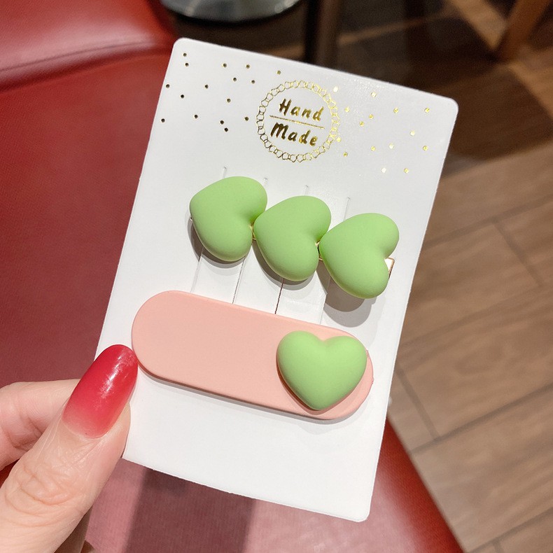 [Mã FAMARAL1 giảm 10K đơn 50K]Set 2 Kẹp tóc hình Trái tim Dễ Thương phong cách Hàn Quốc