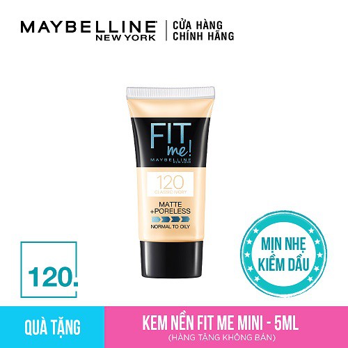 [HB Gift] Combo quà tặng trang điểm từ Maybelline (túi giấy + Kẹp tóc thời trang+ Kem nền Fit Me Tube 5ml) | BigBuy360 - bigbuy360.vn