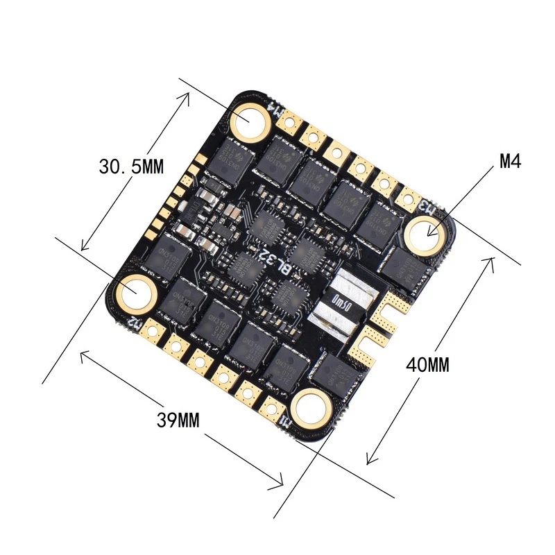 Động Cơ Không Chổi Than Bl32-40A 3-6s Blheli 32 4 Trong 1 Esc Dshot1200 Cho Máy Bay Điều Khiển Từ Xa