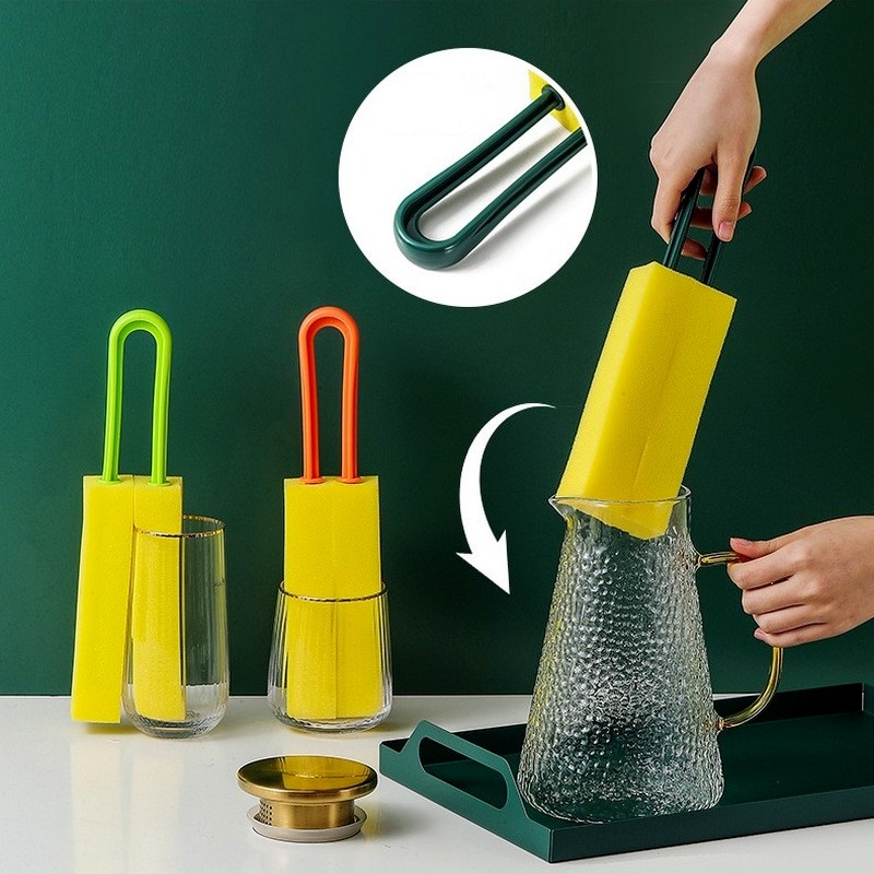 Cọ Rửa Ly Hai Mặt Tay Cầm Dài Mật Độ Cao / Ấm Trà / Bình Thủy Tinh Cho Nhà Bếp / Gia Đình