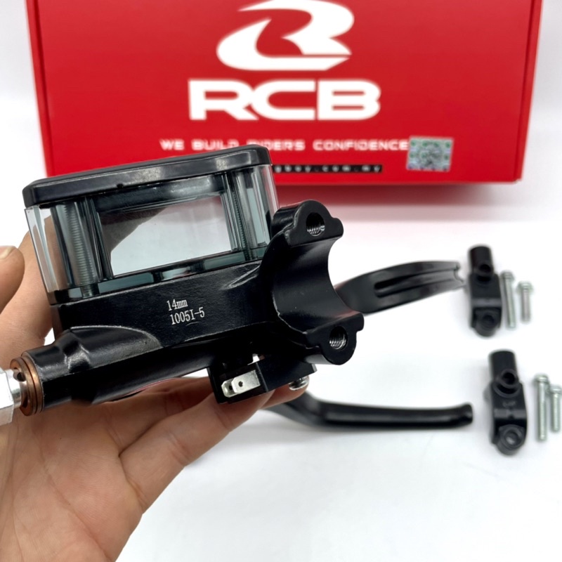 Cùm tay phanh - Tay côn RCB 14mm bình dầu liền chính hãng RCB lắp mọi loại xe