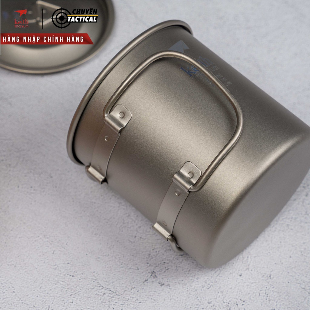 Ca Titanium 500ml 1 Lớp Đun Nấu kèm nắp Keith Ti3205