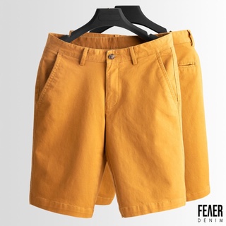 Quần short nam FEAER DENIM chất kaki trơn KAKI PREMIUM COTTON màu vàng