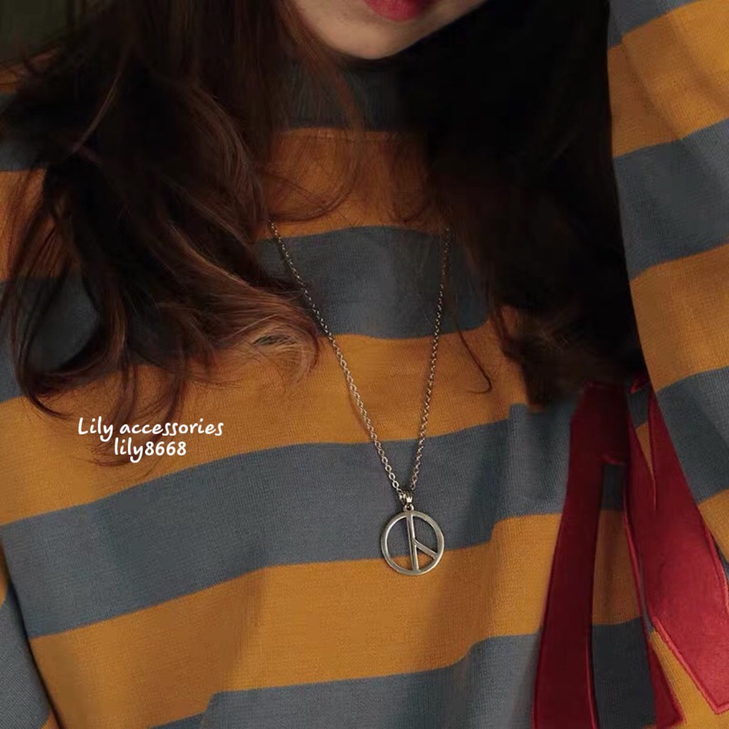 PEACE SYMBOL NECKLACE dây chuyền titan biểu tượng hòa bình- vòng cổ titan nam nữ không gỉ không đen