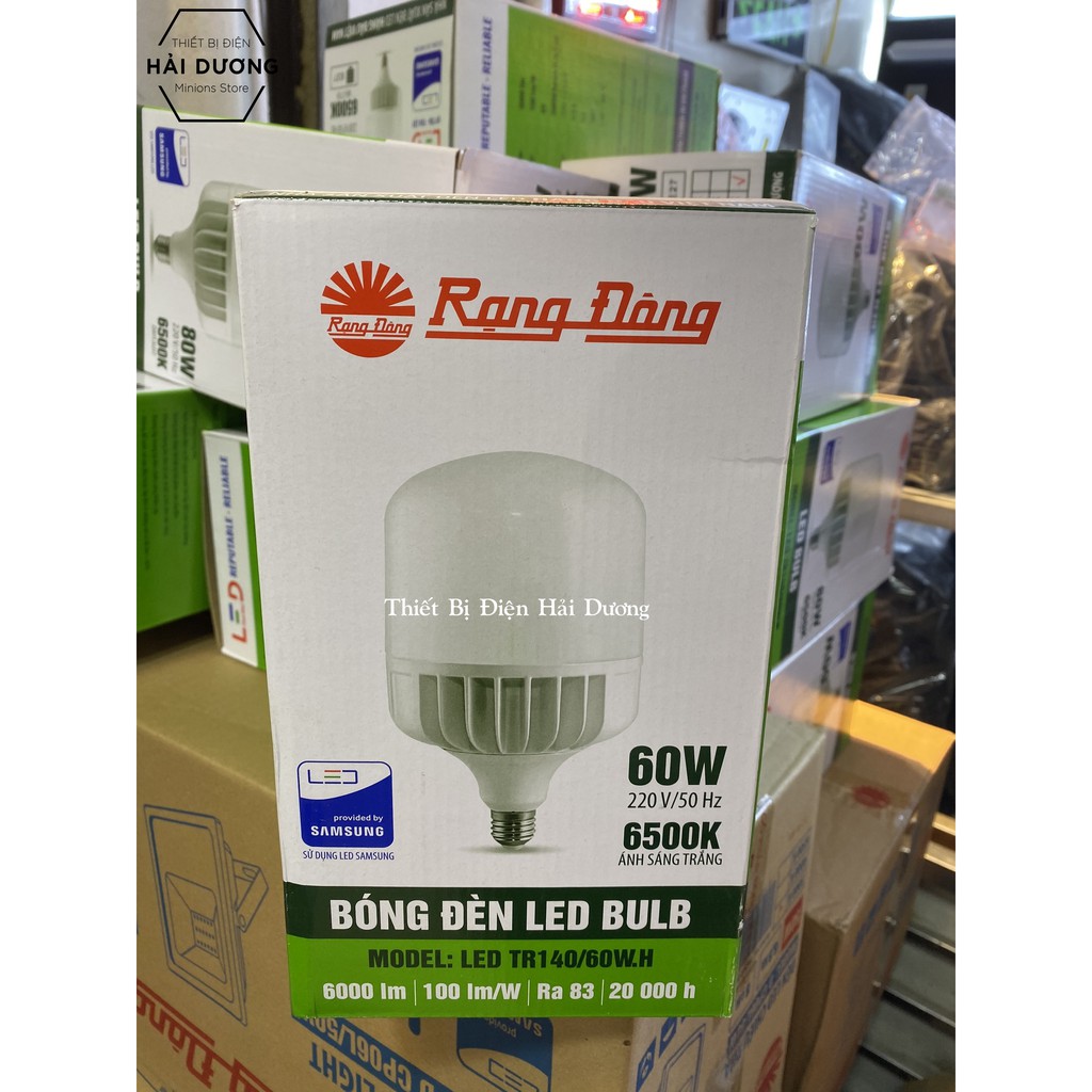 Combo Bộ 3 Bóng đèn LED BULB Trụ 60W - 80W Rạng Đông - Sử dụng Chip LED Samsung Nhôm đúc cao cấp - Bảo hành  2 năm