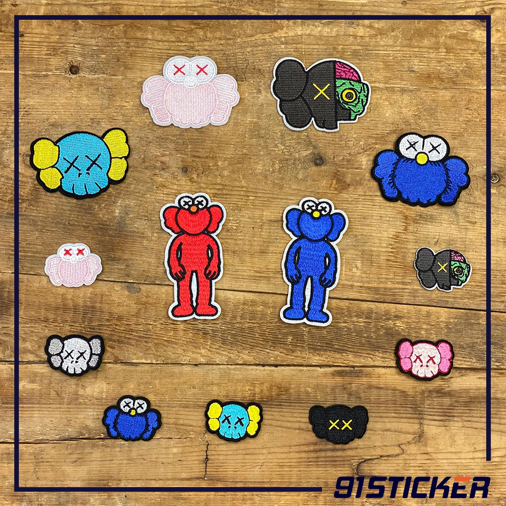 Sticker/ Patch vải ủi/là quần áo Kaws nhiều mẫu dùng ủi lên quần áo, mũ nón, phụ kiện