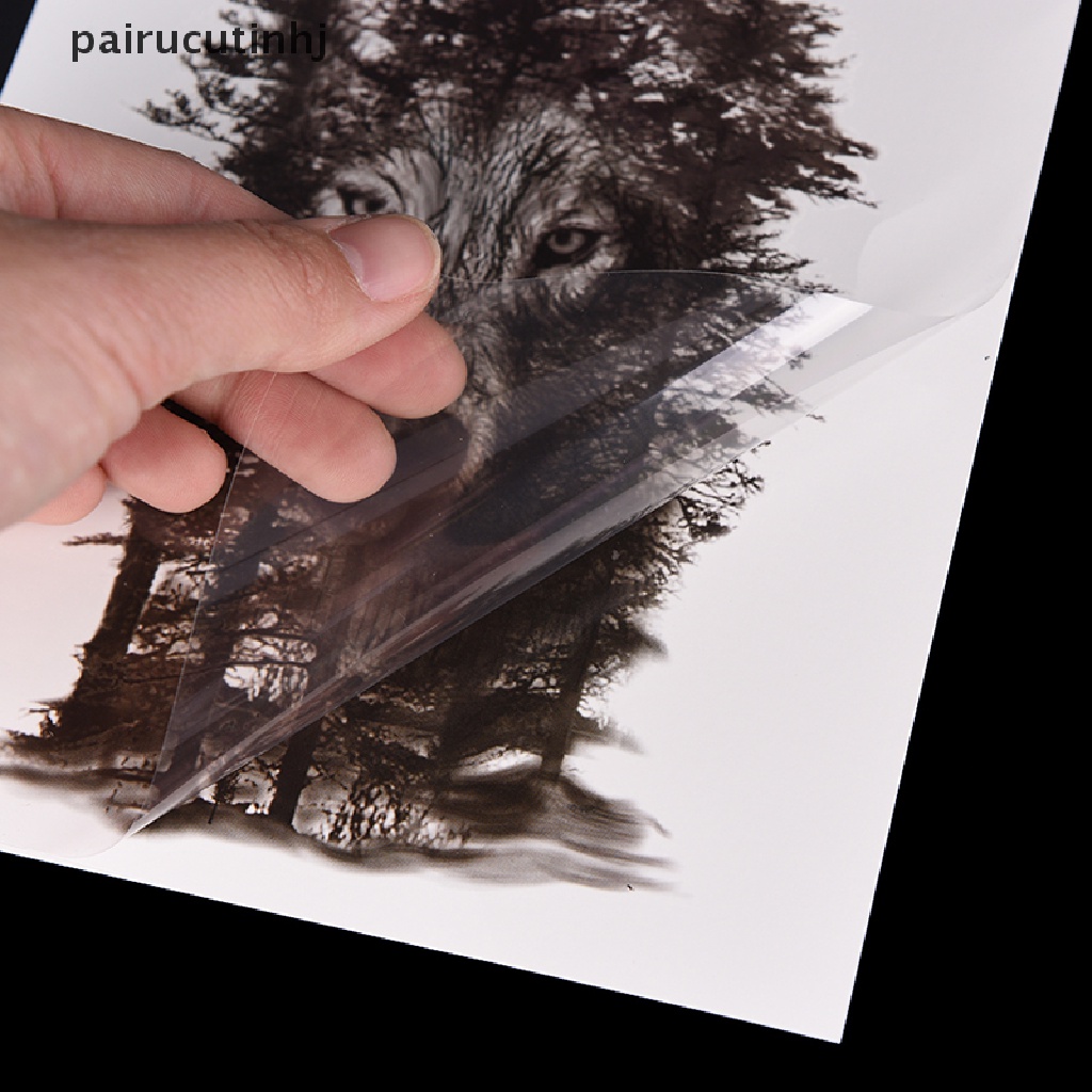 Hình Xăm Dán Tạm Thời Chống Nước Hình Sói Xám Rừng Lớn DIY