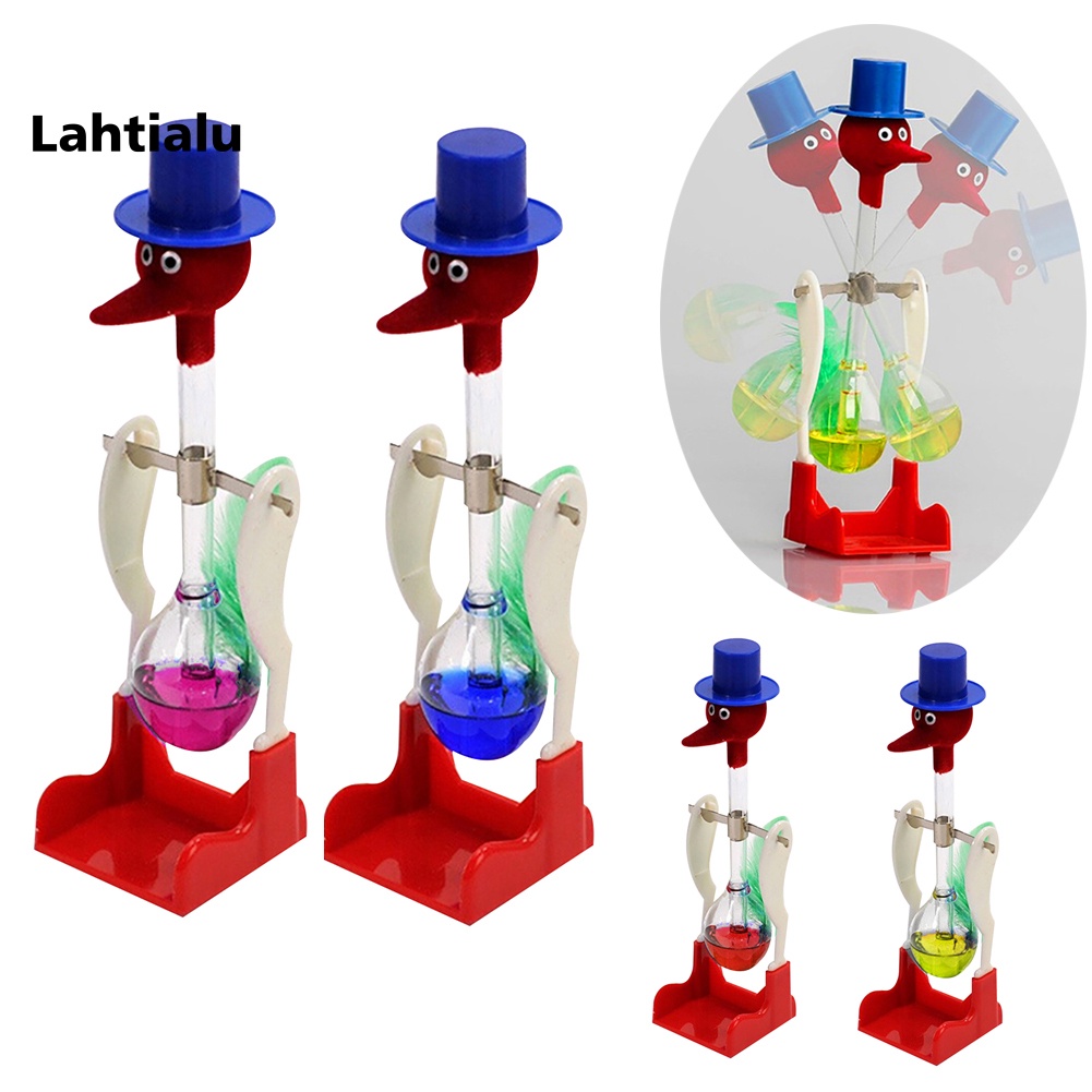 Lahtialu Creative Non-Stop Liquid Drinking Glass Lucky Bird Duck Bobbing Magic Prank Toy
