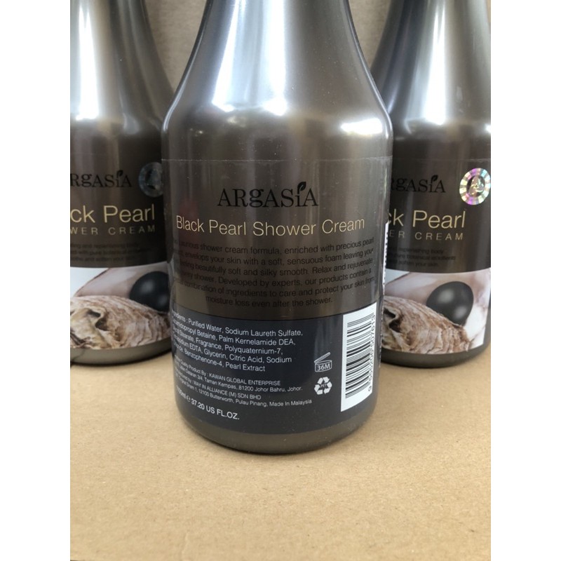 Sữa tắm tinh chất ngọc trai đen Argasia Black Pearl Shower Cream 1100ml