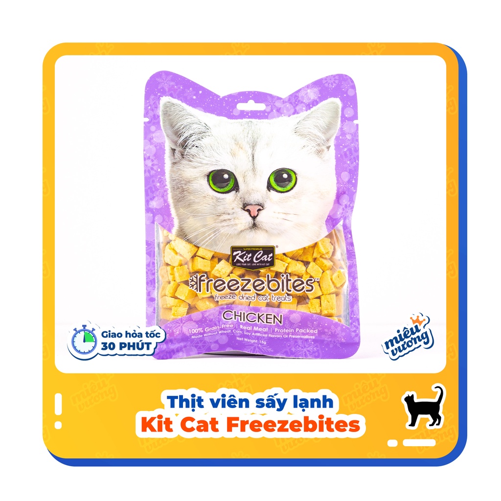 [Kit Cat Freezebites Chicken] Thịt gà viên sấy lạnh nguyên chất [Gói 15g]