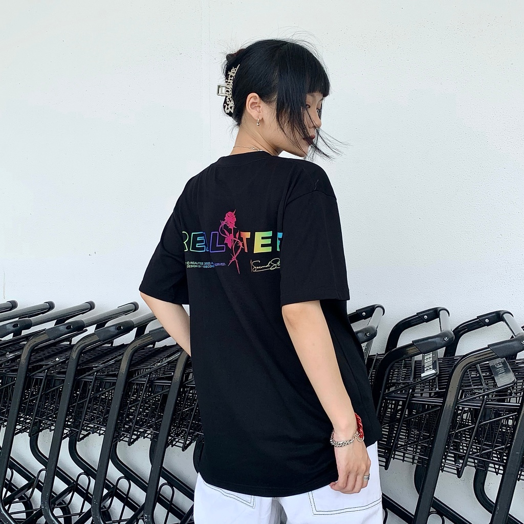 Áo Thun REALITEE ROSE By 1SECOND Chất Liệu 100% Cotton. Kiểu Dáng Unisex Form Rộng