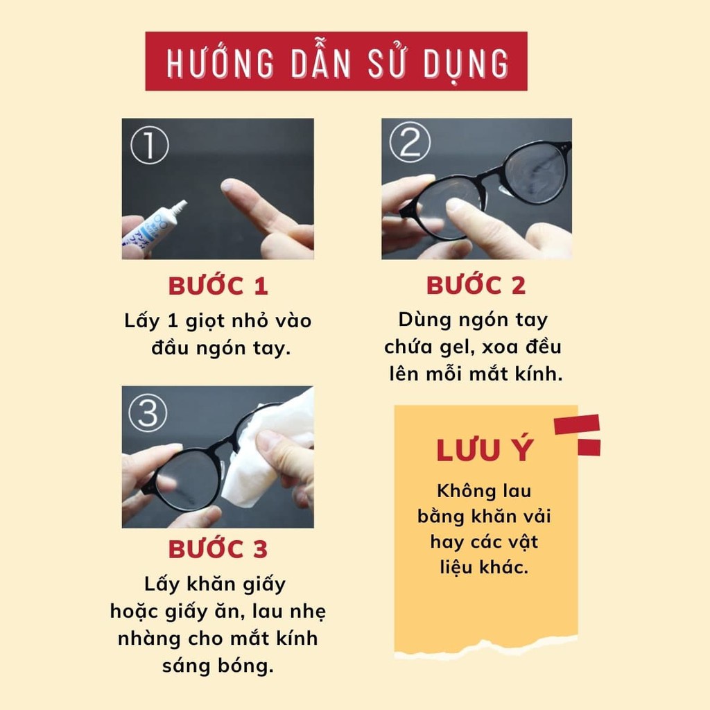 Gel chống sương mù mắt kính, chống bám hơi nước cho mắt kính cận kính lặn kính thời trang