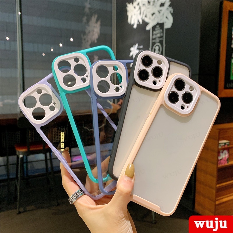 WUJU ốp lưng Trong Suốt Chống Sốc Tương thích iPhone 11 12 13 14 Pro Max XS XR X 7 8 Plus