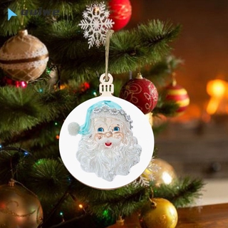 Christmas Ornaments Wooden Ornaments Cute Santa Clause Wood Handmade Xmas Tree Family Home Decoration 6.9*8.9cm [ouiwe]