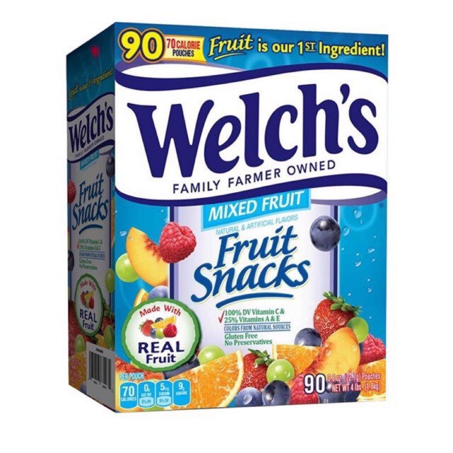 Kẹo dẻo trái cây Welch’s của Mỹ ( 1 hộp 90 gói )