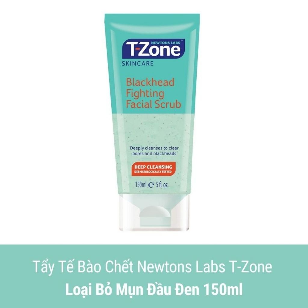 Kem Tẩy Da Chết T-ZONE Blackhead Fighting Facial Scrub Tinh Chất Tràm Trà Giảm Mụn Đầu Đen 150ml