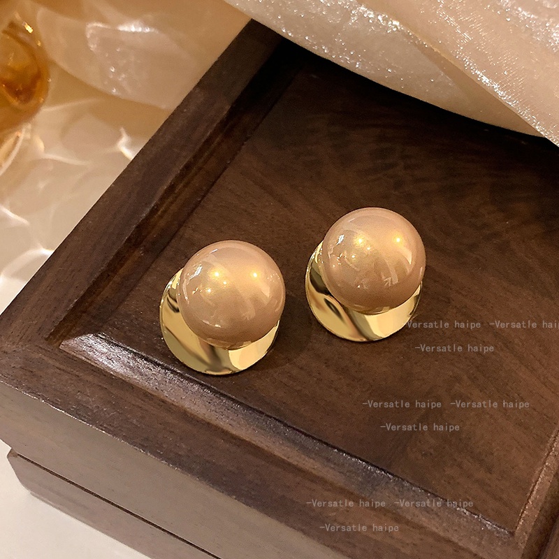 Đôi Bông Tai Ngọc Trai Lớn Phong Cách Hàn Quốc