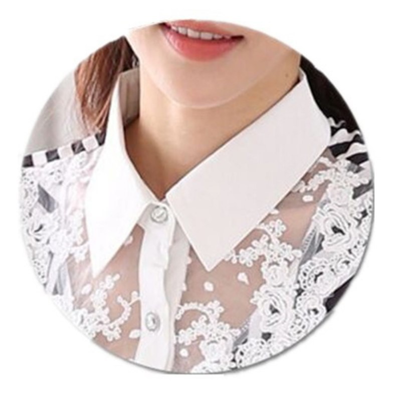 FREESHIP ĐƠN 99K_ Áo Kiểu Tay Dài Phối Ren Hoa Hoạ Tiết Kẻ Sọc Thiết Kế Cổ Bẻ Thanh Lịch