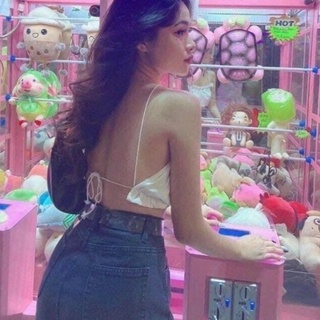 ÁO KIỂU HỞ LƯNG CỘT DÂY CÓ MÚT HÌNH THẬT