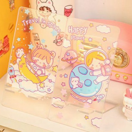 Kệ Để Điện Thoại Trong Suốt Hoạt Hình Cute/ Kệ Gác Sách