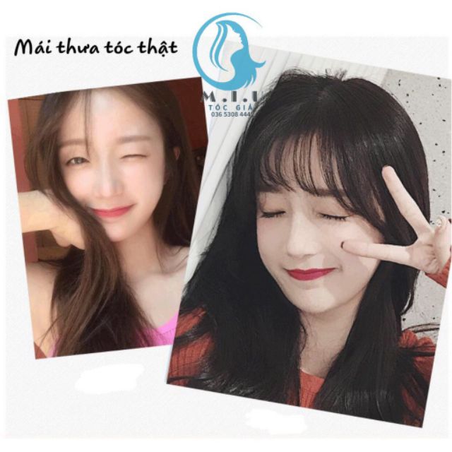 Tóc mái giả thưa ❤️❤️ FREESHIP ❤️❤️ mái thưa tóc thật