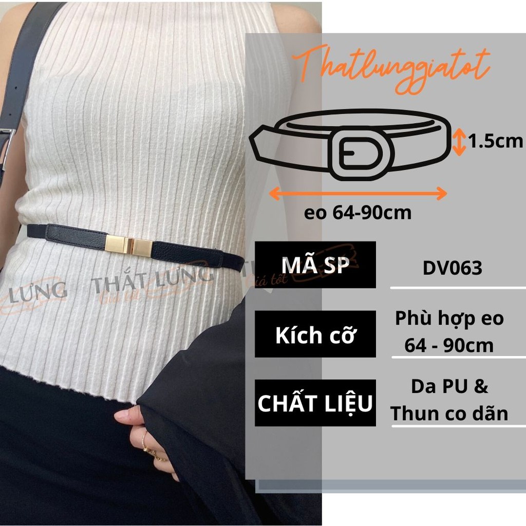 Đai váy thun đơn giản phối đầm, áo vest bản nhỏ 1.5cm DV063 - Thắt Lưng Giá Tốt