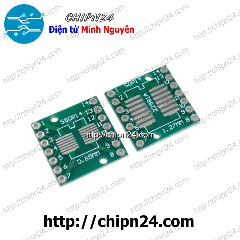 [2 CÁI] Đế chuyển SOP14 SSOP14 TSSOP14 sang DIP14 (PCB chuyển, Mạch chuyển)