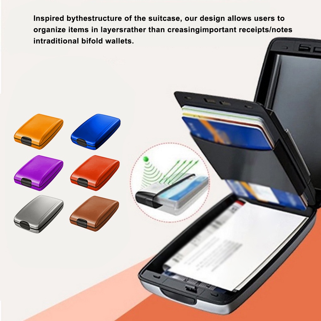 Smart Wallet Blocking Credit Card Holder Case Aluminum Waterproof Deposit Withdrawal Notecase