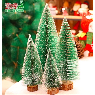 Cây thông mini để bàn đế gỗ 15cm -20cm- 25cm