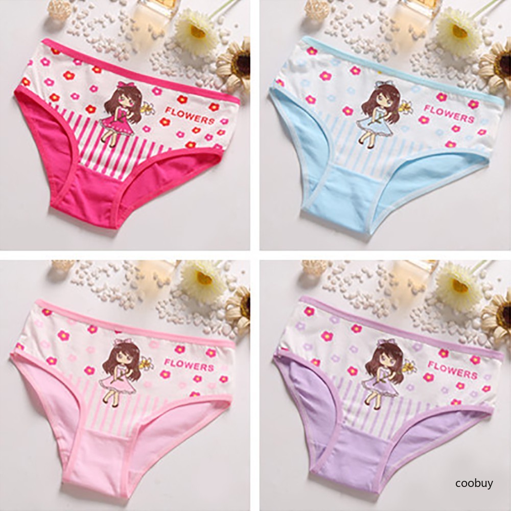 Quần lót của bé gái được làm từ vải cotton mát lạnh Cute Print 2-12 tuổi