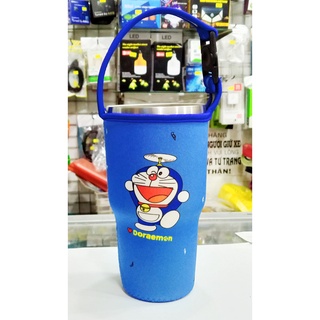 Túi xách ly giữ nhiệt 900ml Doremon chong chóng