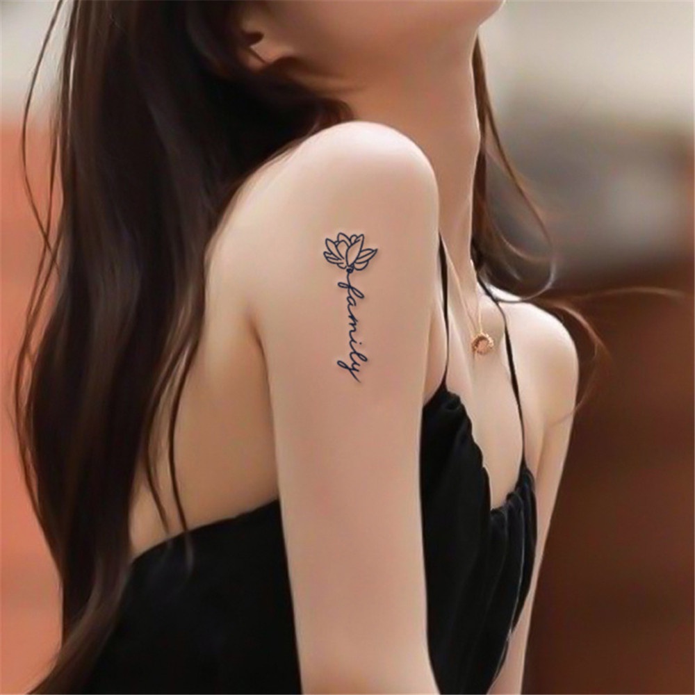 Miếng Dán Hình Xăm Chữ Cái Tiếng Anh Chống Thấm Nước